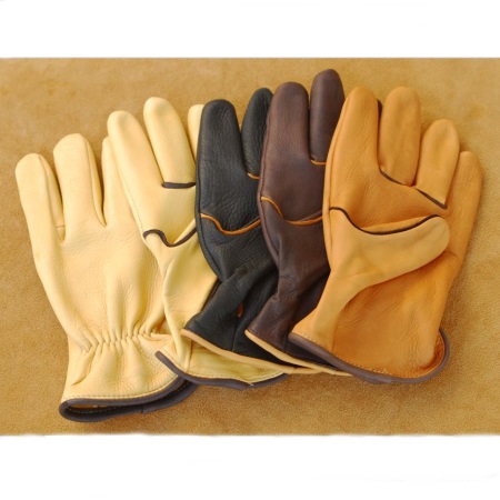 (image for) Deerskin Glove with Elastic Back and Contrasting Piping